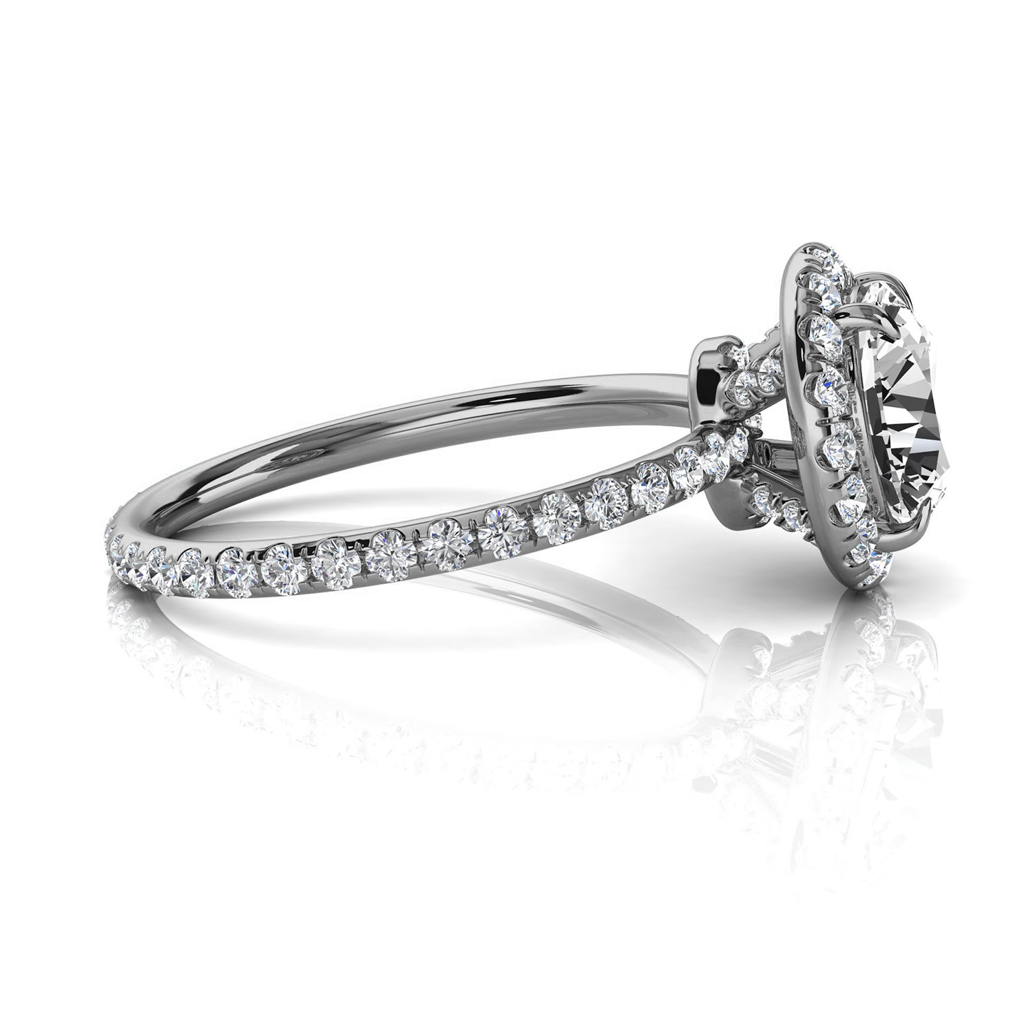 14K White Gold Panilari Eternity Halo Lab Grown Diamond Ring (3/4 ct. tw)